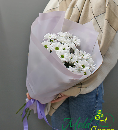 Buchet din 5 ramuri de crizanteme albe foto 394x433